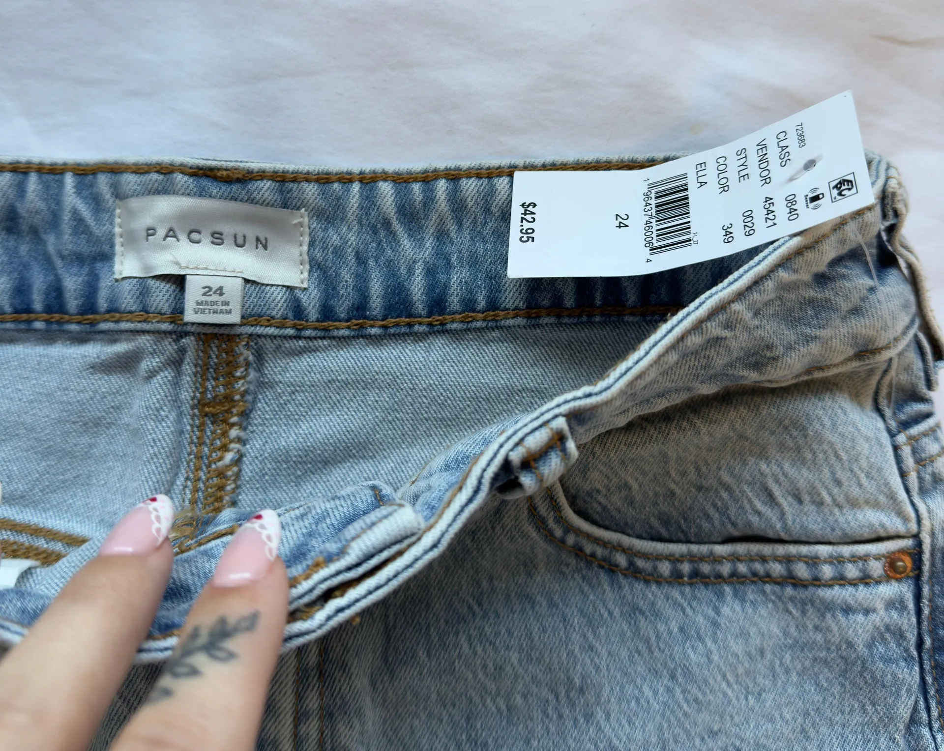 Ella Light Indigo Mini Skirt - Image 3