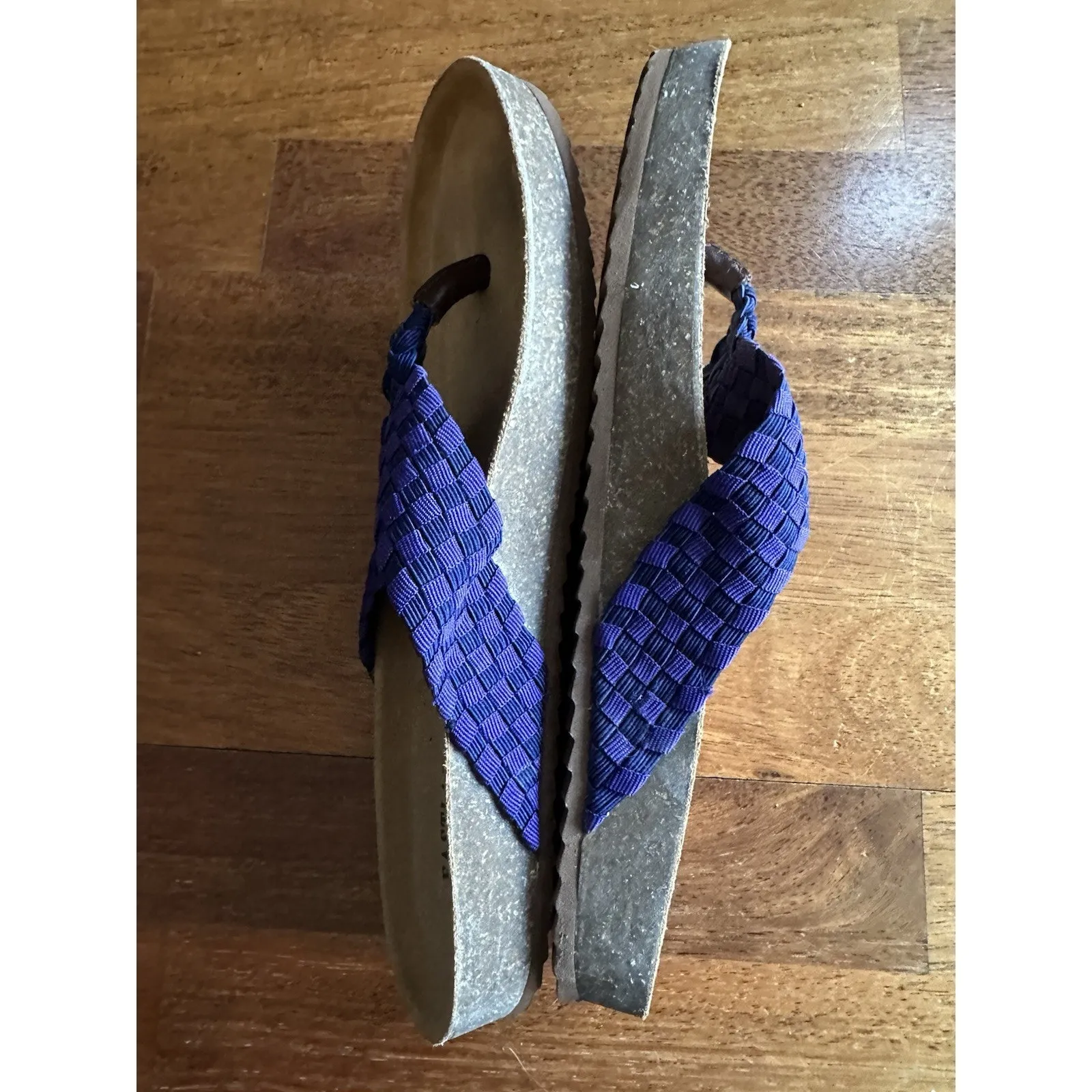 Eastland Ophella Sandals Thongs Cork Flip Flops Purple Braided Size 9 Women’s - Image 6