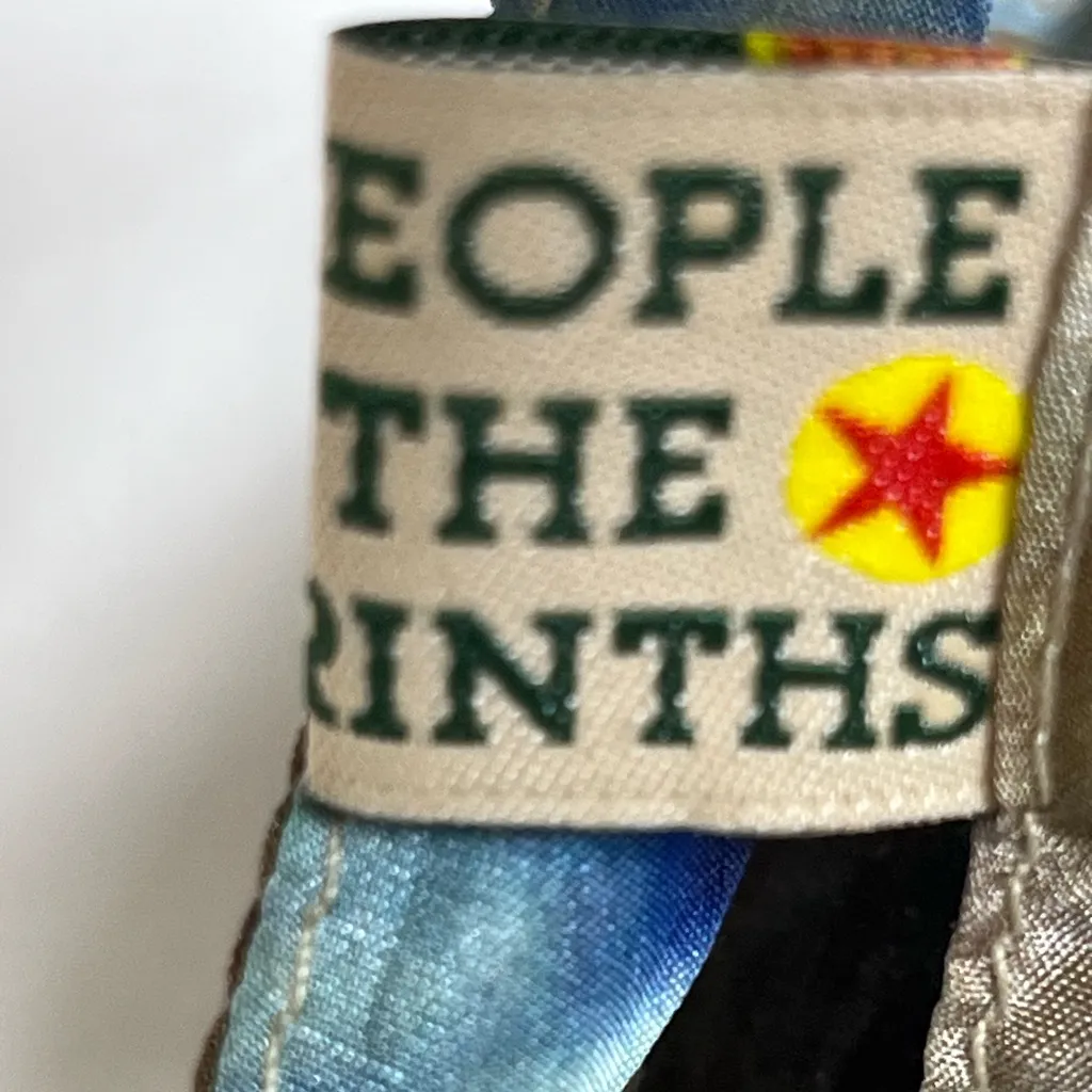 People of the Labyrinths Vtg Silk Wrap Skirt Wmn Med Holland Avant Garde Blue - Image 4