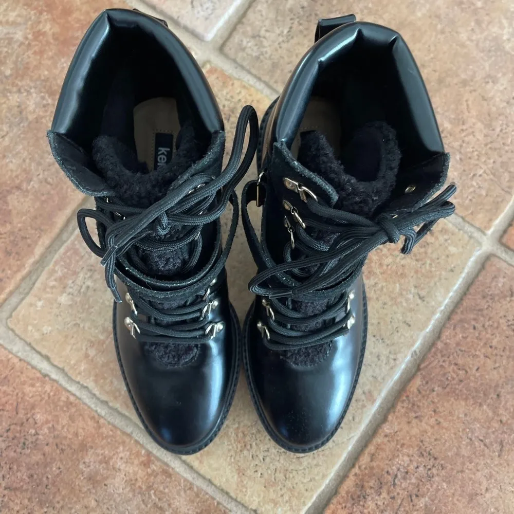 Kensie Zahara black lug Sole Boots - Image 4