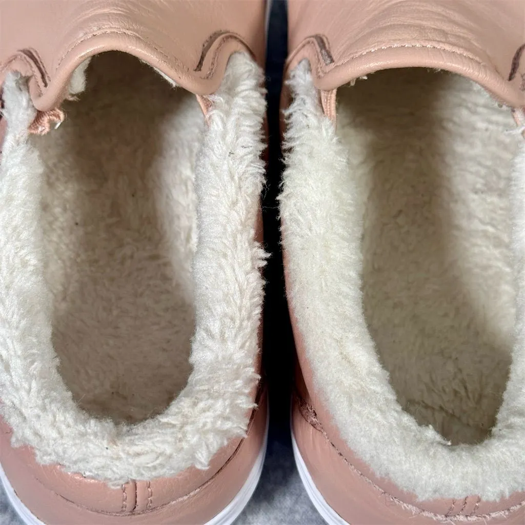 Vans Women's Slip-On Fleece Lined Leather Shoes Pink Size 8 Casual Flats - Image 11