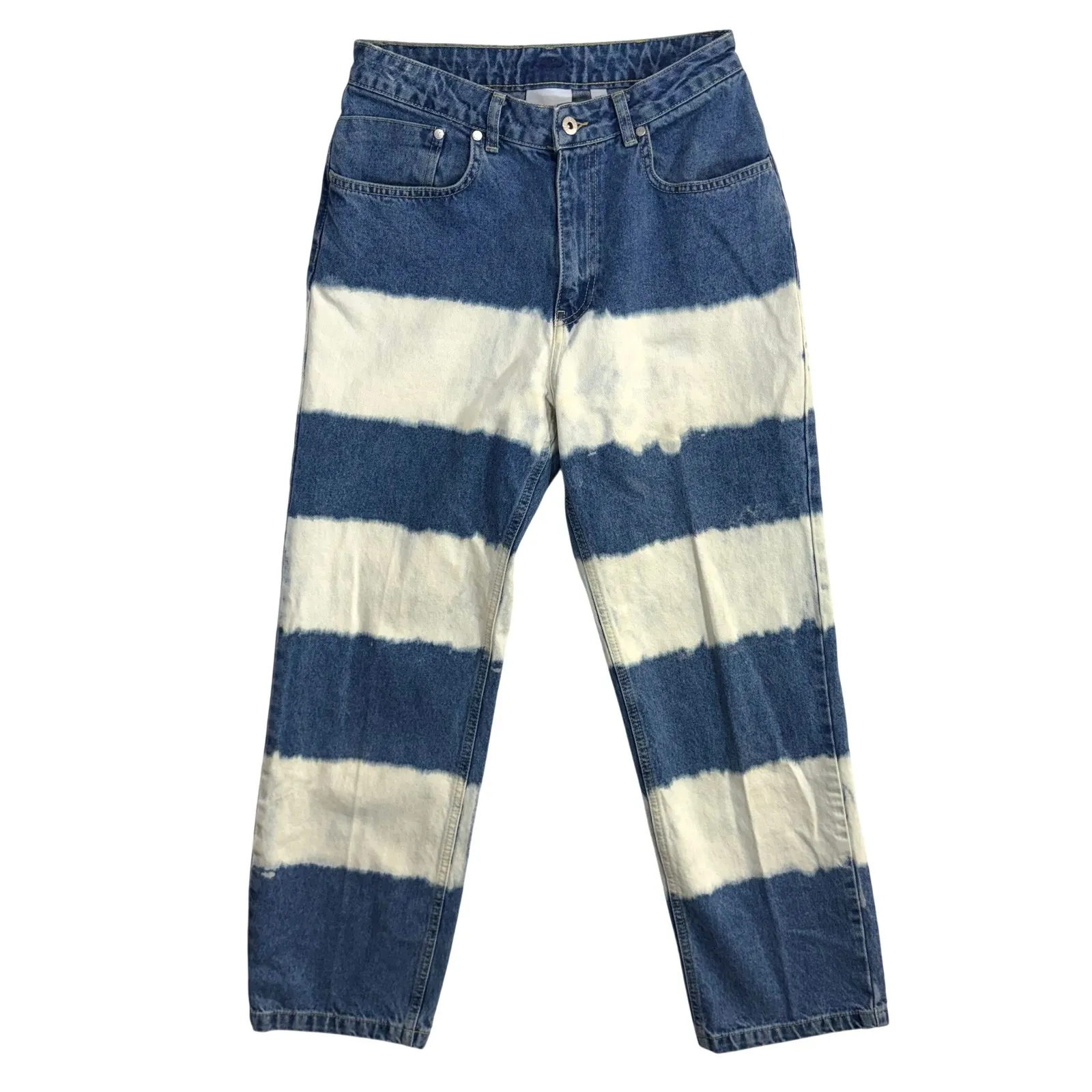 Ragged Priest 28 Jeans Acid Wash Striped High Rise Y2K Grunge Streetwear Artsy - Image 2