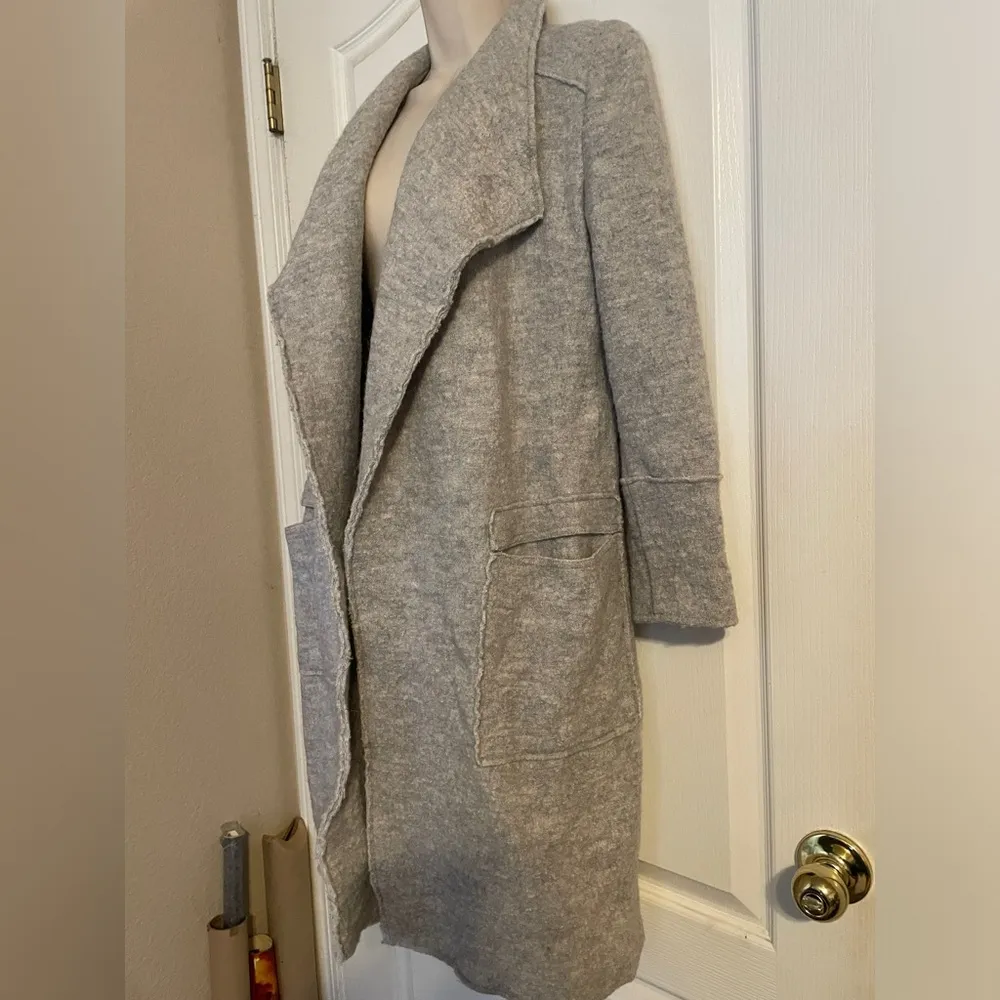 Zara Trafaluc Outerwear Collection Wool Blend Open Front Gray Jacket Size XS - Image 2