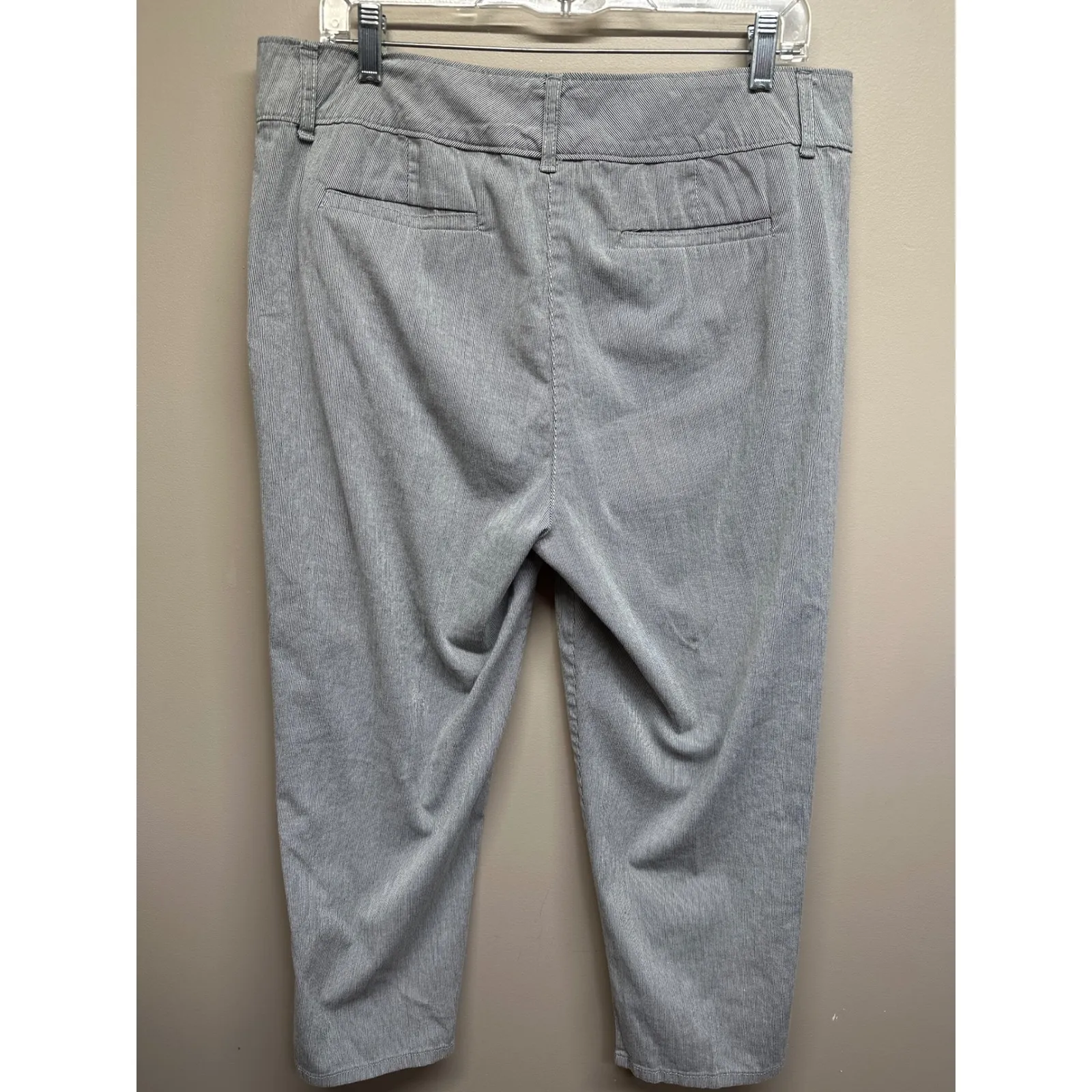 Charter Club Pant Shop Classic Fit Pinstripe Cropped Capris Women's Size 16 - Image 4