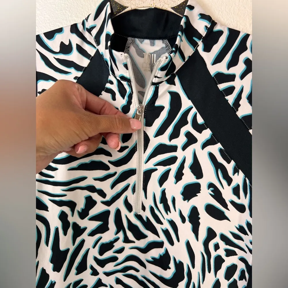 Tail Activewear Half Zip Mock Collar Tennis Golf Pickleball Dress Size XXS Black - Image 2