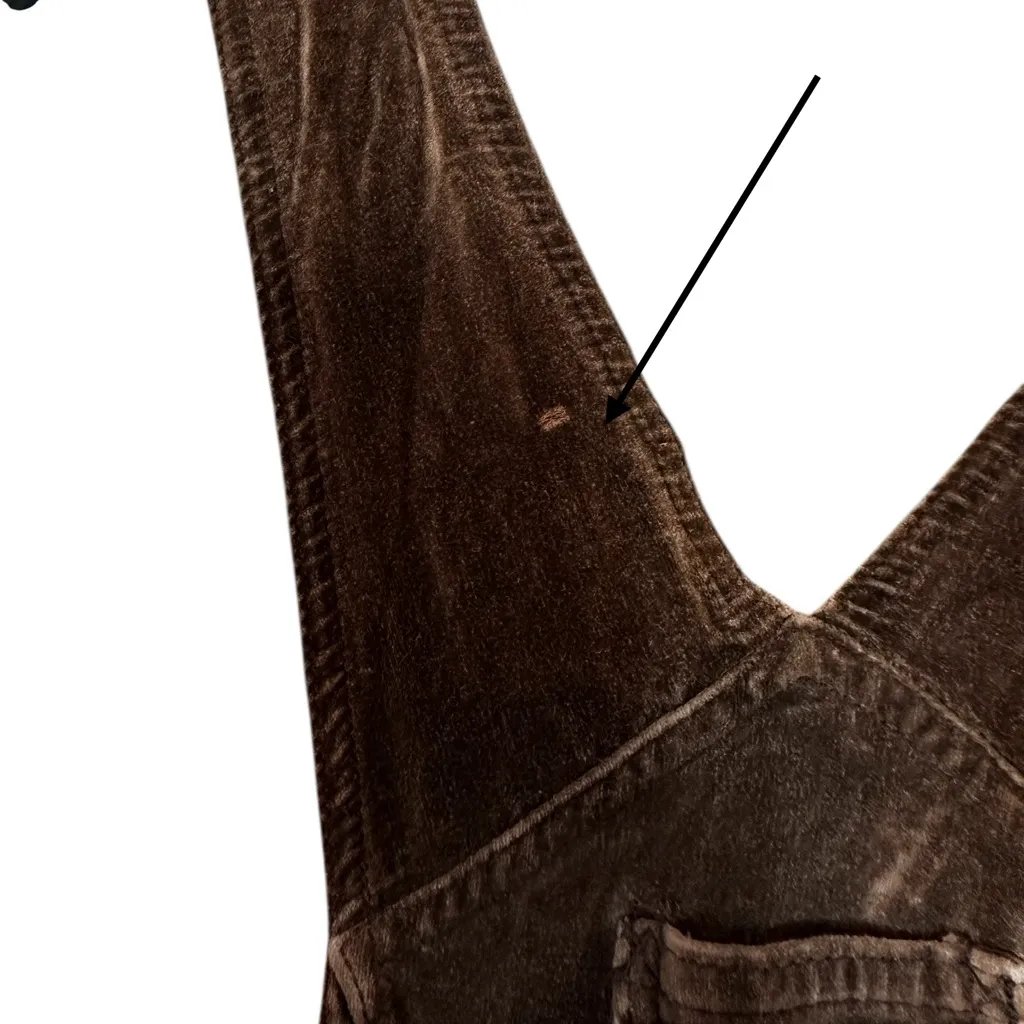 Jordache Vintage 90s Y2K Carpenter Overalls Chocolate Velvet Fall Size 7/9 M - Image 11