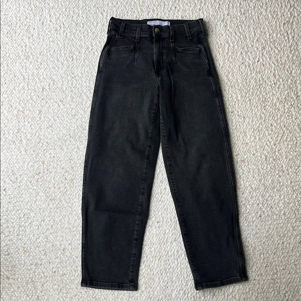 AYR The Beat Barrel Leg High Rise Crop Stretch Washed Charcoal Gray 25 - Image 3