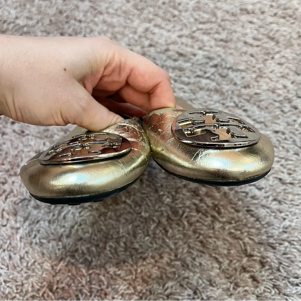 Tory Burch Claire Metallic Flats - Image 2