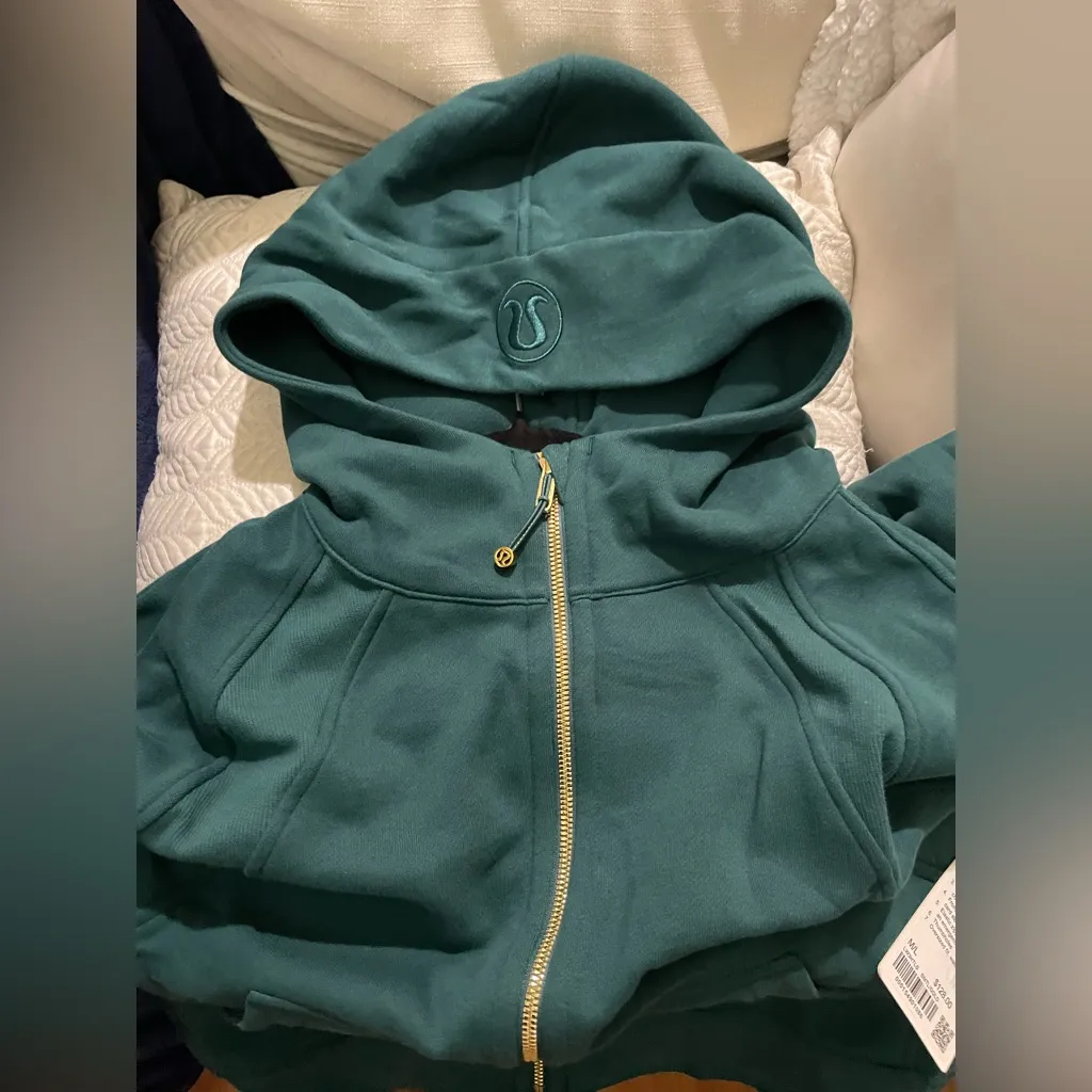 Lululemon NWT Scuba Oversized Full Zip Hoodie Green Gold Size M L - Image 5