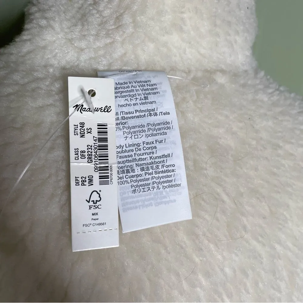 Madewell Jacket Women's XS Green‎ Moss Reversible Sherpa Puffer Coat Quilted NEW - Image 7