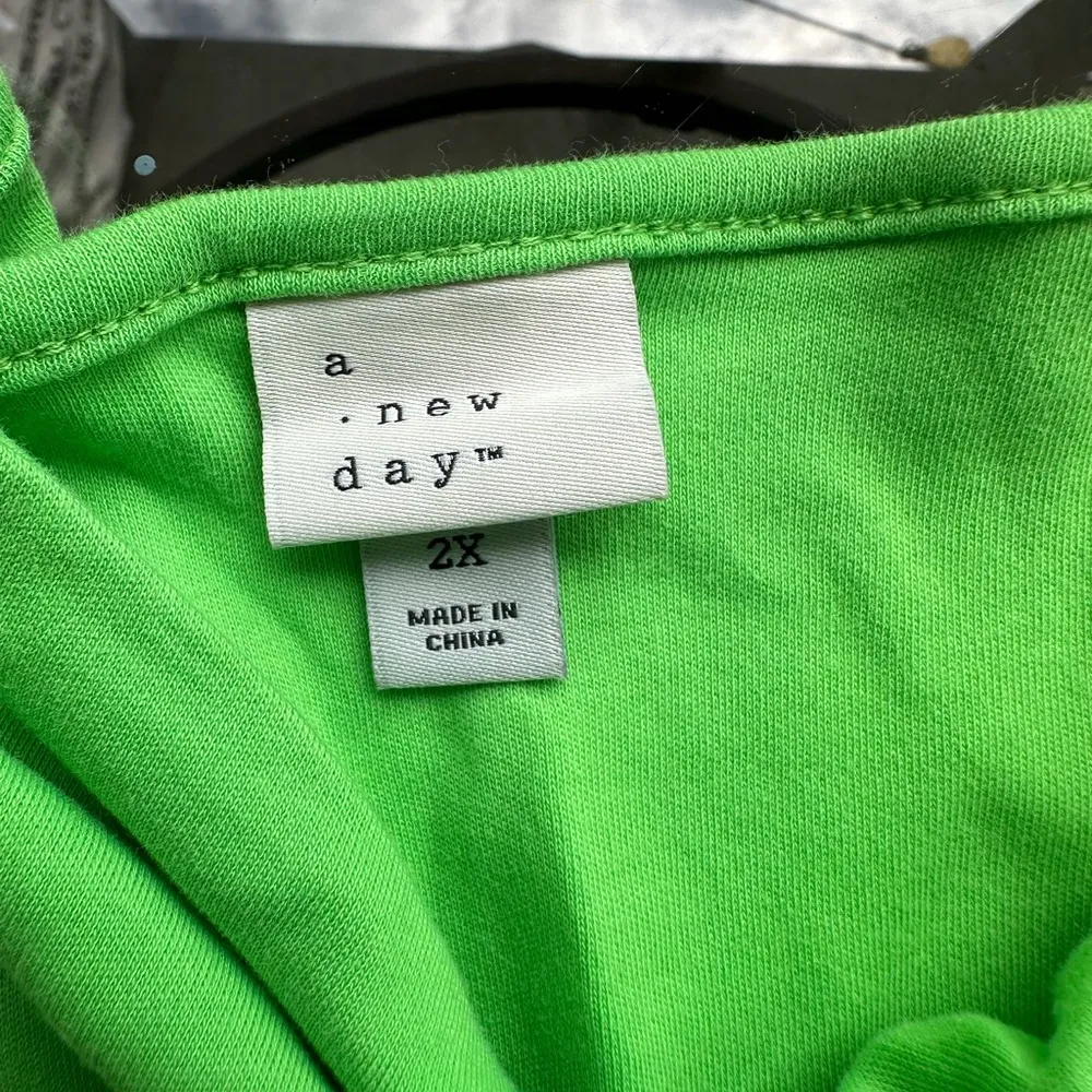 A New Day Knit Ballet Keyhole Twist Sleeveless Midi Dress in Green Size 2X NWT - Image 5