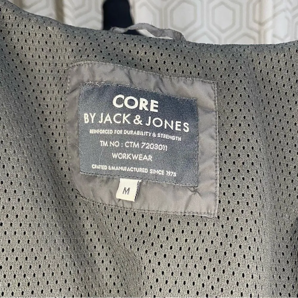 CORE by Jack and Jones Workwear Windbreaker Jacket Size M Black Size M - Image 3