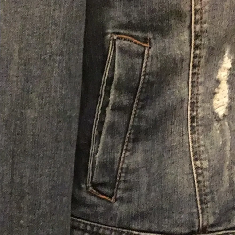 Celebrity Pink Closet Staple Stretch Distressed Denim Jean Jacket - Image 4