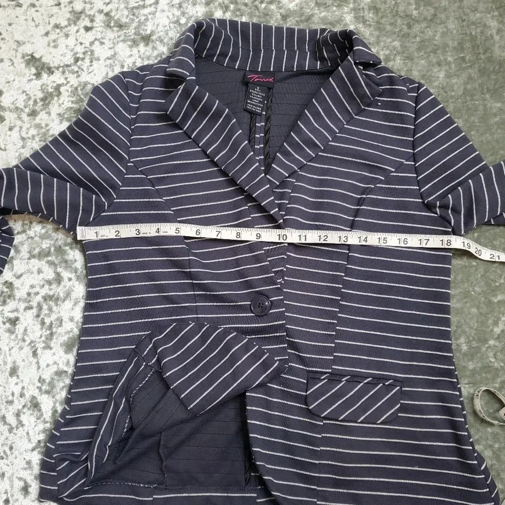 Torrid Striped Grey Glitter/ Navy Blazer - Image 8