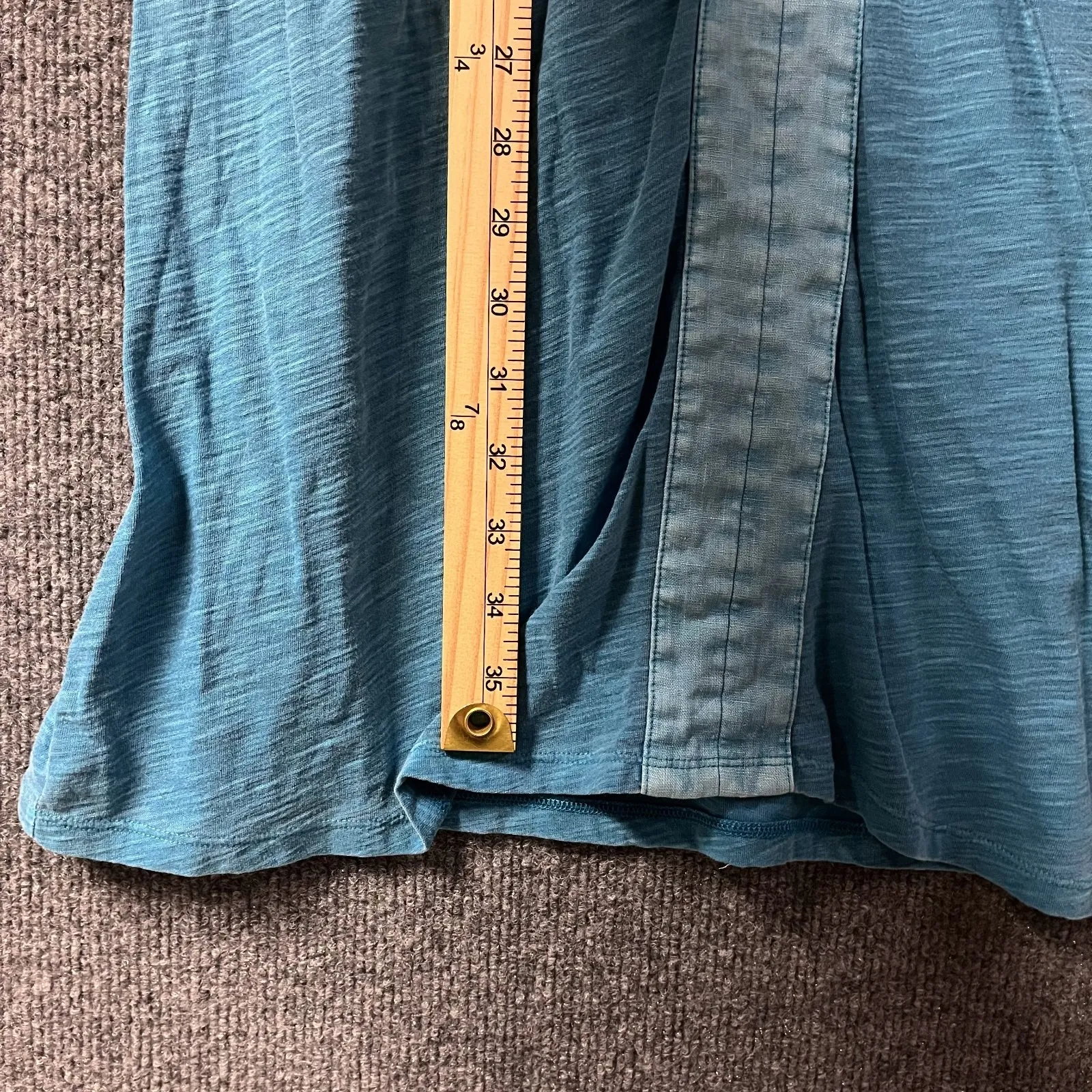 Tommy Bahama Arden Midi Shift Dress Womens Small‎ Blue Cotton Split Neck Casual - Image 6