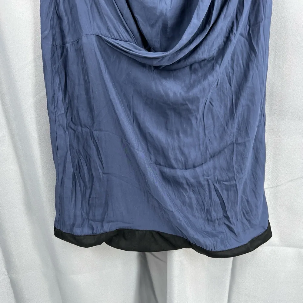 Rag & Bone Dress Navy Draped Cowl Neck Silky Lightweight Size 4 Made in USA - Image 3