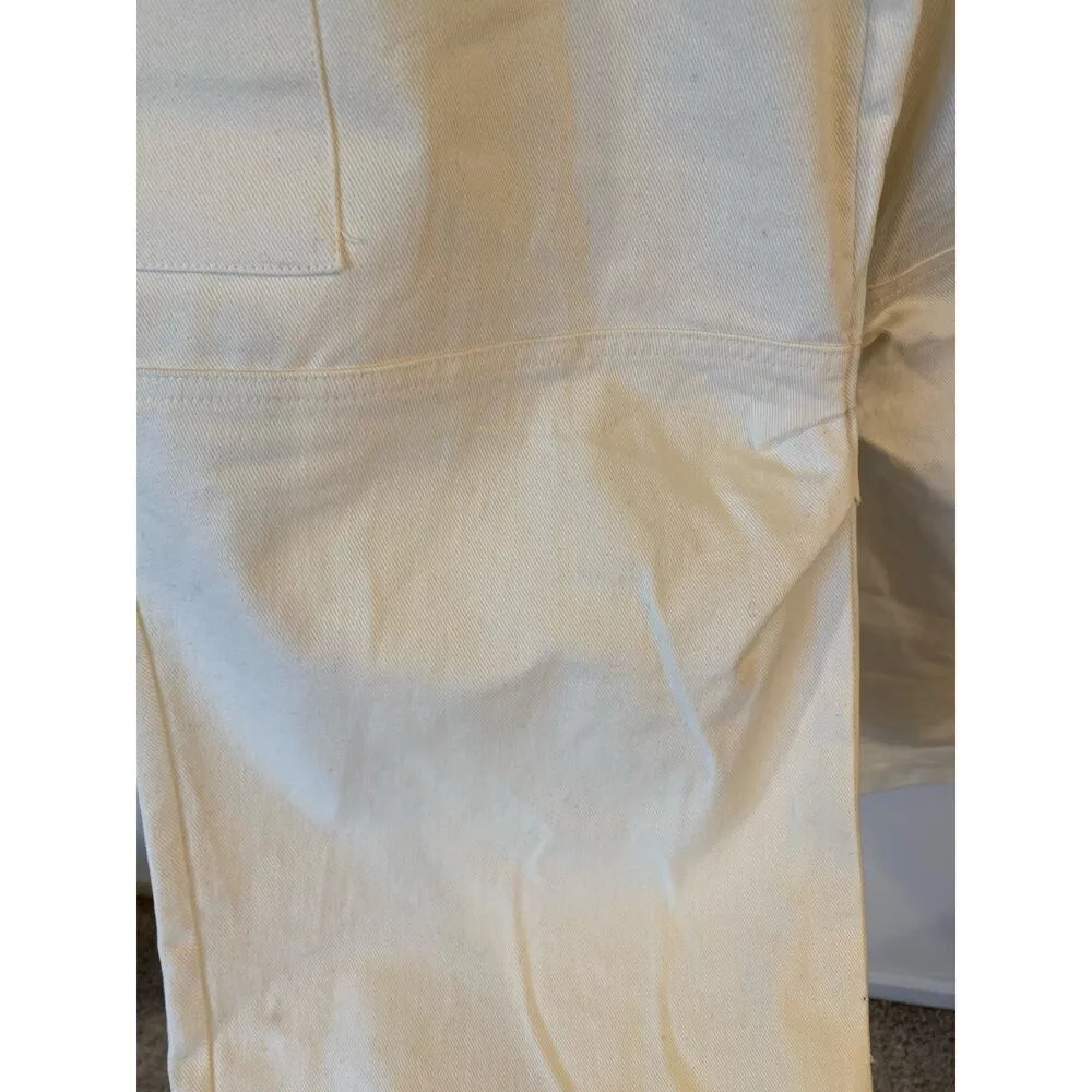 Princess Polly Paige White Denim Mid Rise Cargo Jeans Size 6 - Image 8