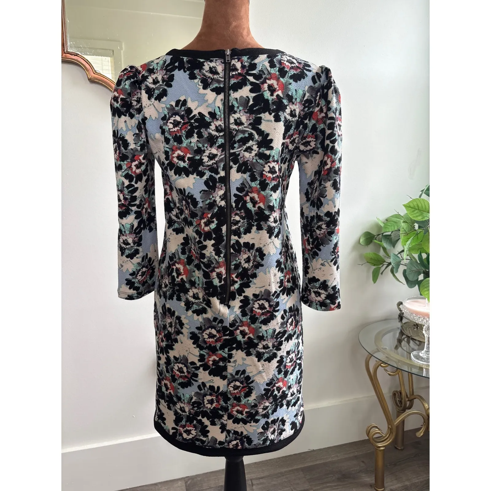 Xhilaration Floral Print Dress Casual Long Sleeve XS‎ - Image 3