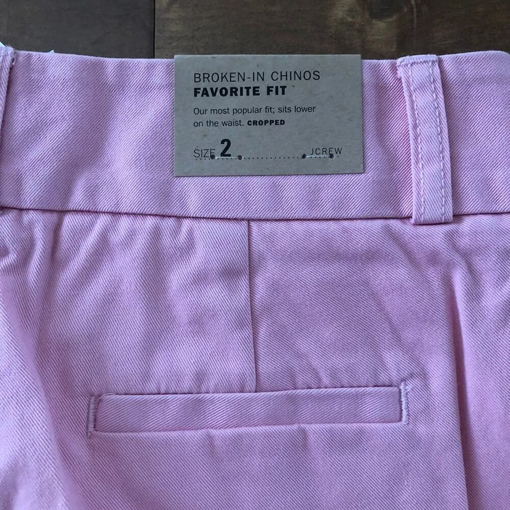 NWT J.CREW Favorite Fit Broken -In pink CHINO size 2 - Image 8