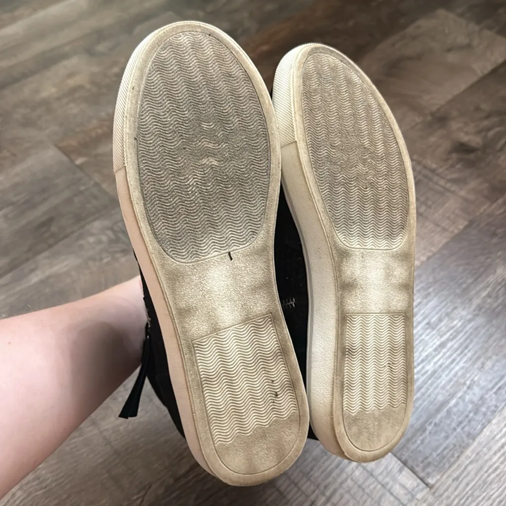 Black High-Top Sneakers‎ with Zipper Detail - Image 9