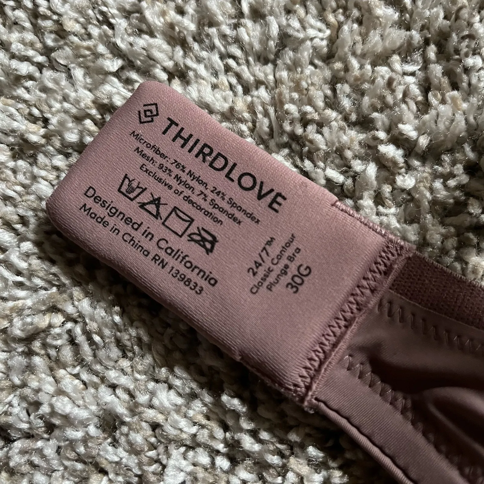 ThirdLove Bra 24/7 Classic Contour Plunge Bra Mauve Size 30G NWT - Image 5