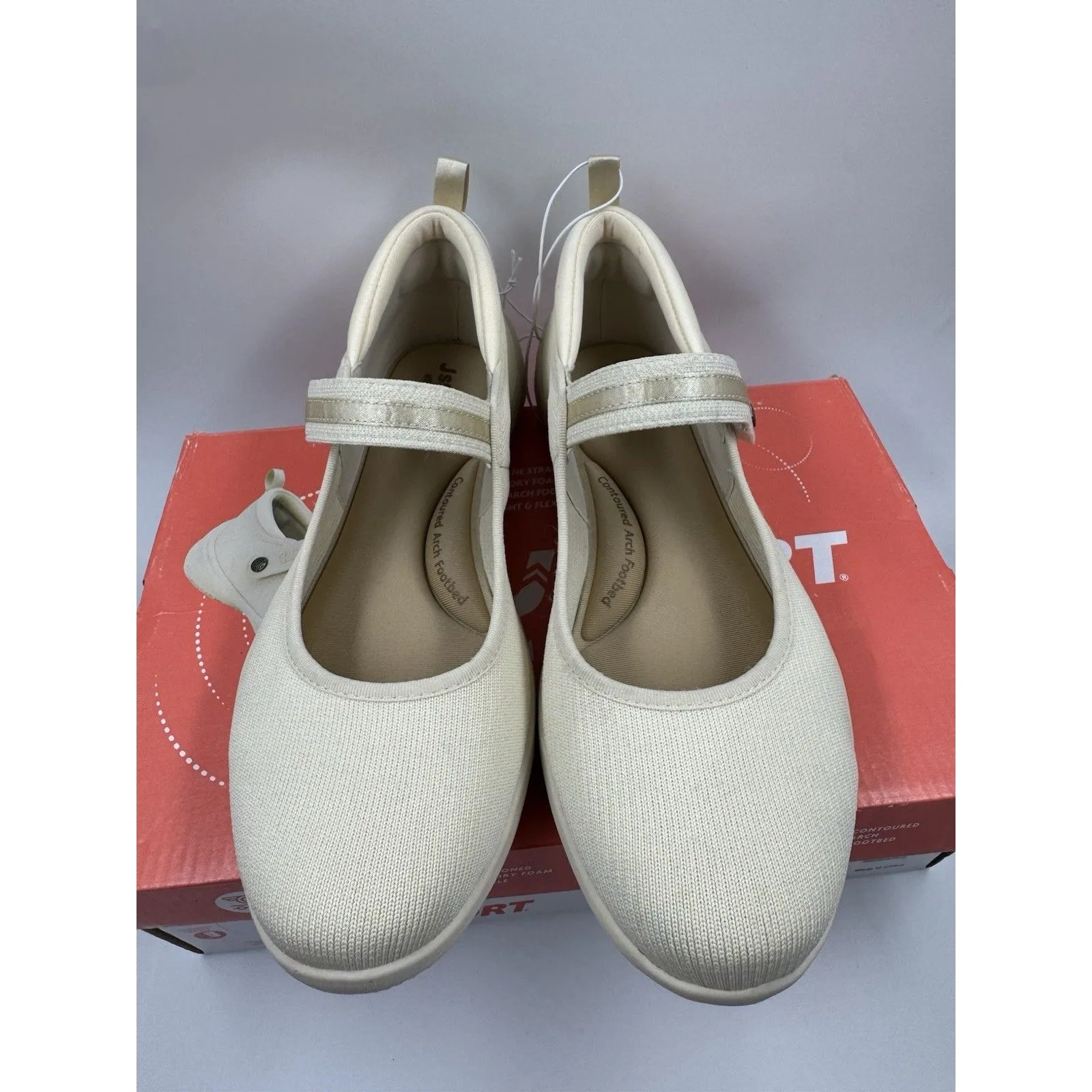 Jsport Womens Shoes Beige Mary Jane Memory Foam Contoured Arch Lightweight 8.5 - Image 3