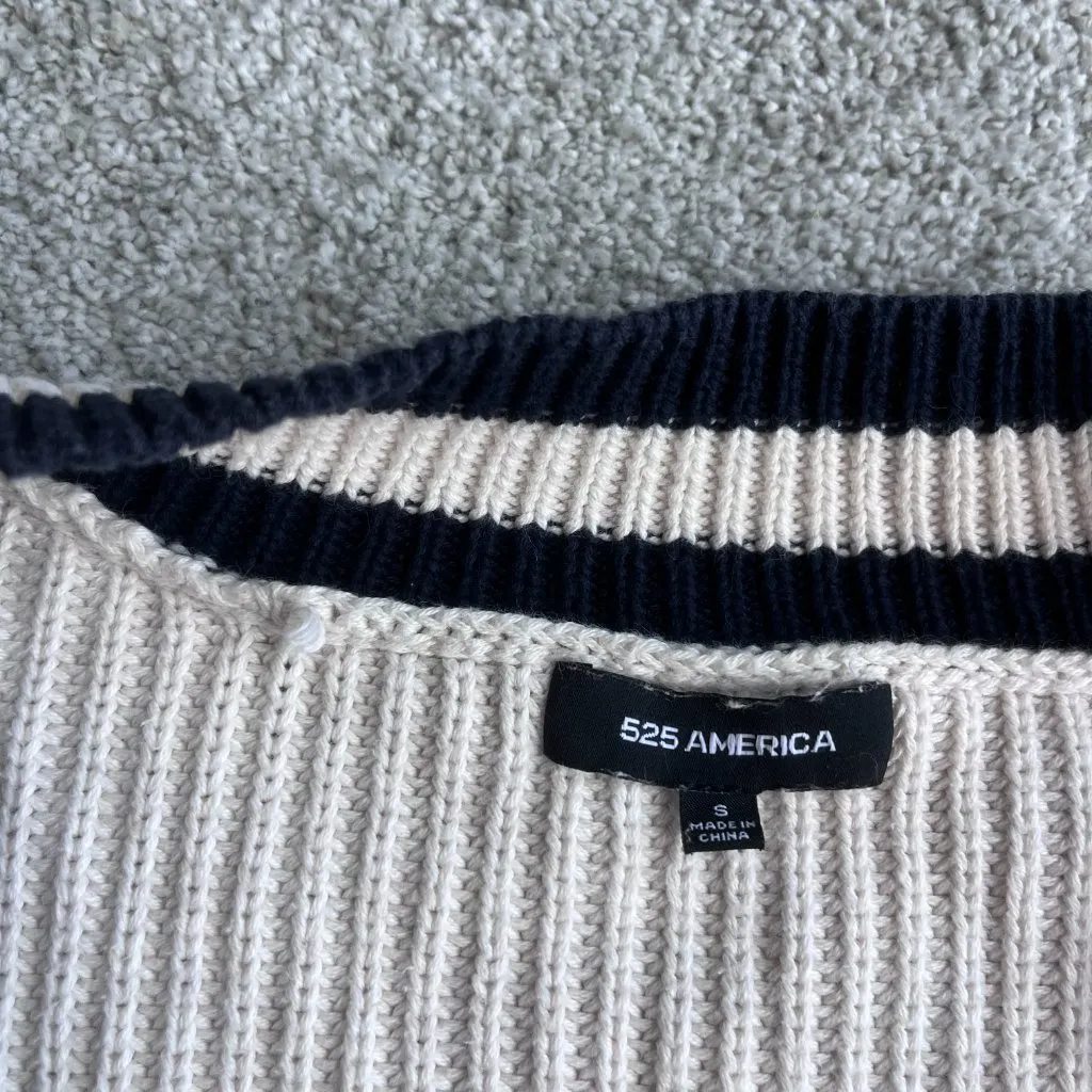 525 America Cream and Navy Sweater - Image 7