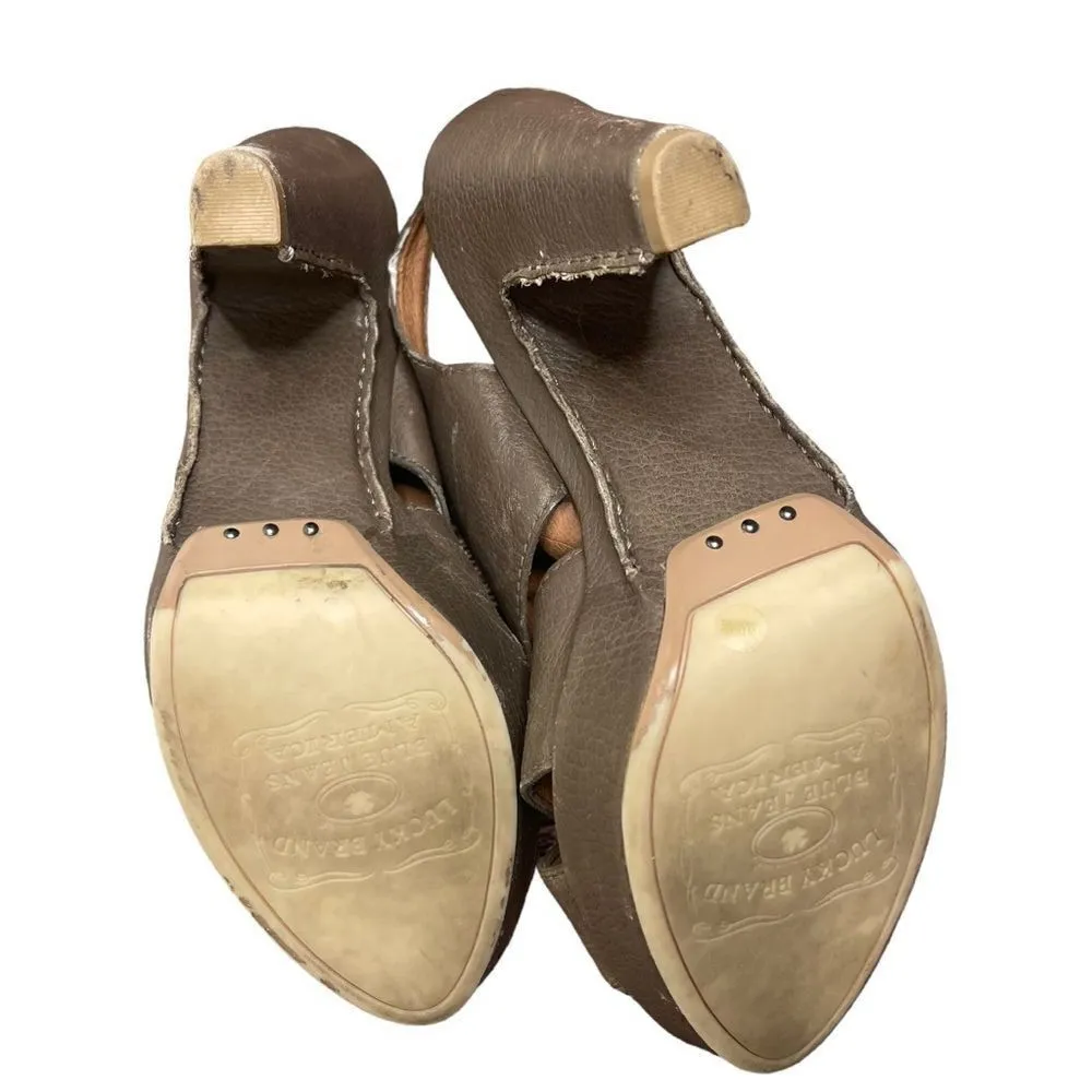 Lucky Brand Peggy Leather Platform Slingback High Heel Shoes Size 8.5  90's Y2K - Image 4