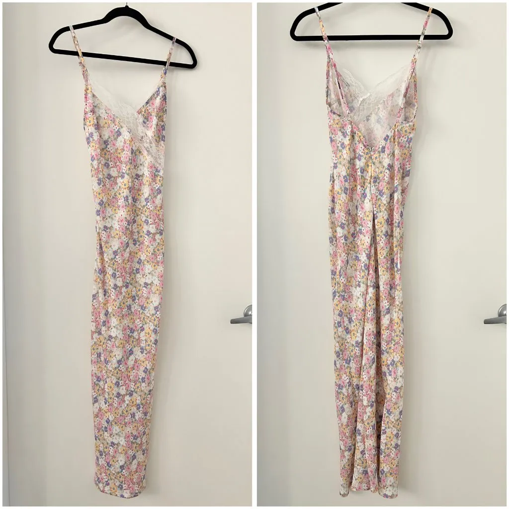 Beginning Boutique Vintage Style White Floral Lace Maxi Slip Dress Size 2 - Image 4