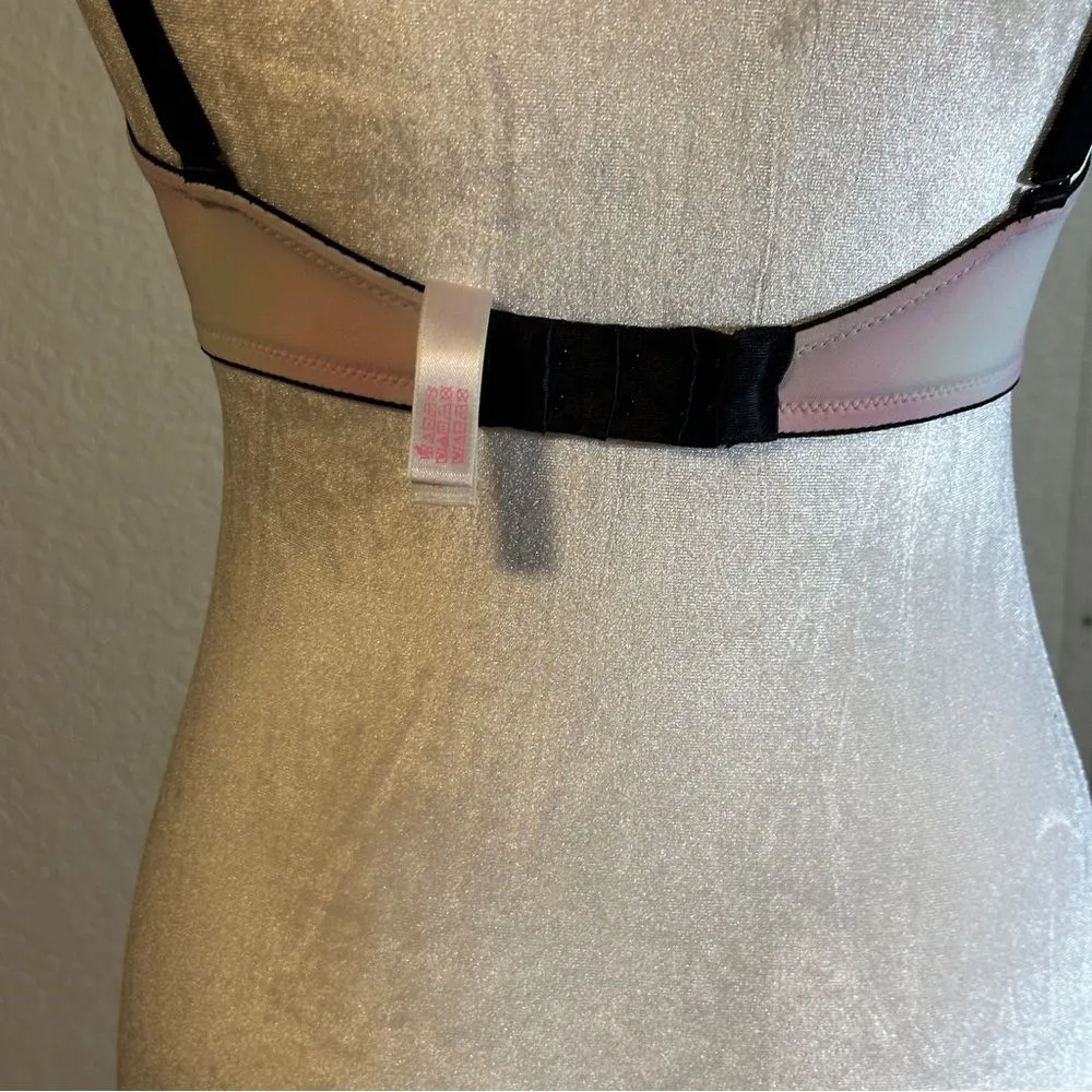 PINK Victoria's Secret‎ Pink & White Wear Everywhere Push Up Bra 32DD - Image 7