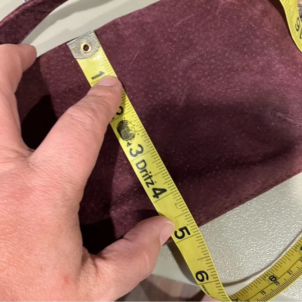 Y2K Wilson leather maxima deep purple plum suede leather shoulder bag 8.5”x4.75” - Image 8