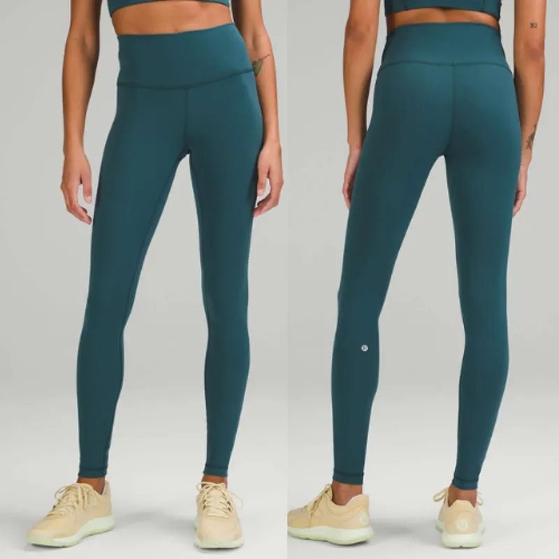 Lululemon Wunder Train Pull On Stretch Active High-Rise Tight 28" Green Jasper 4 - Image 2