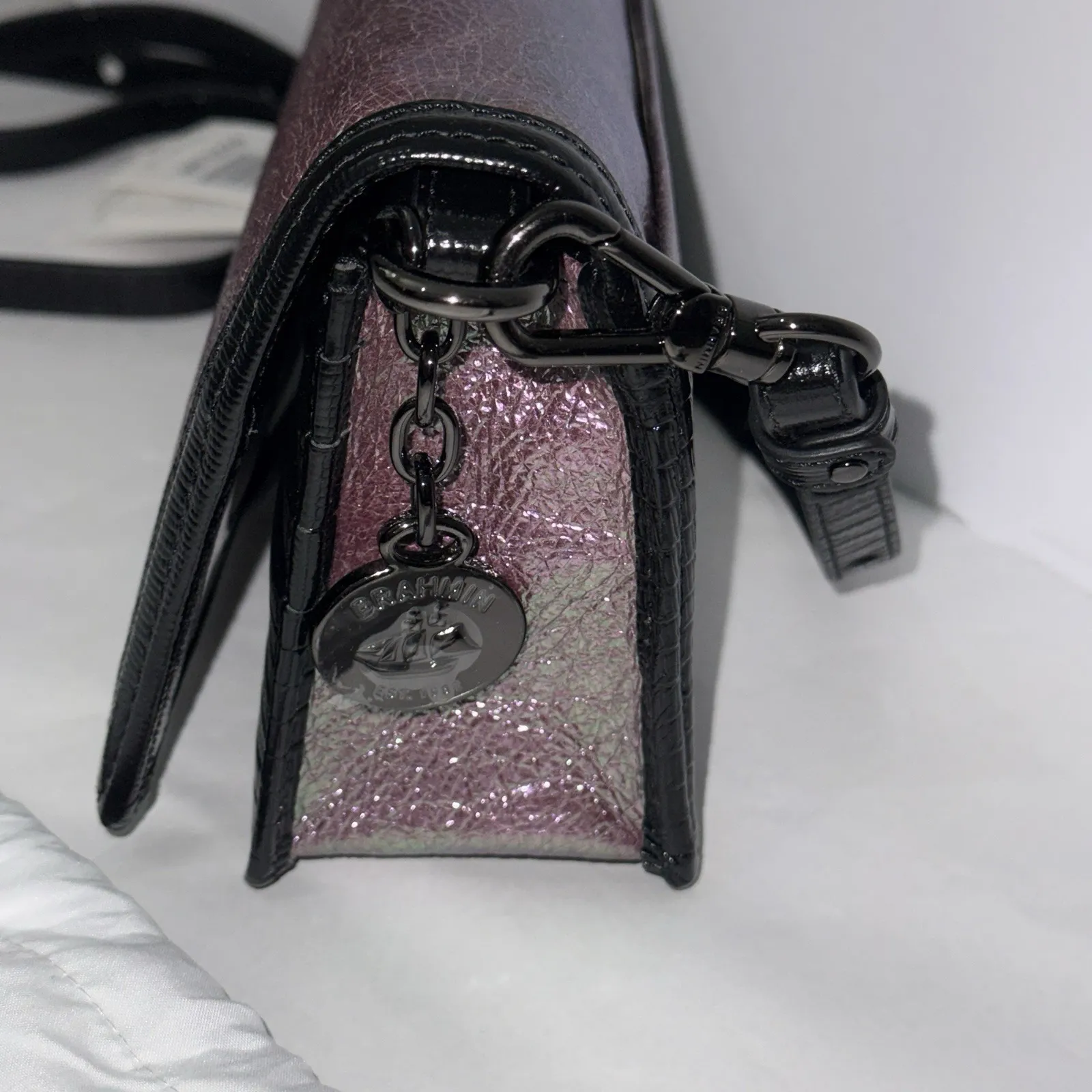 NWT$275 Brahmin Minuette Heroic Purple Adelaide Lthr Crossbody Credit Card - Image 3