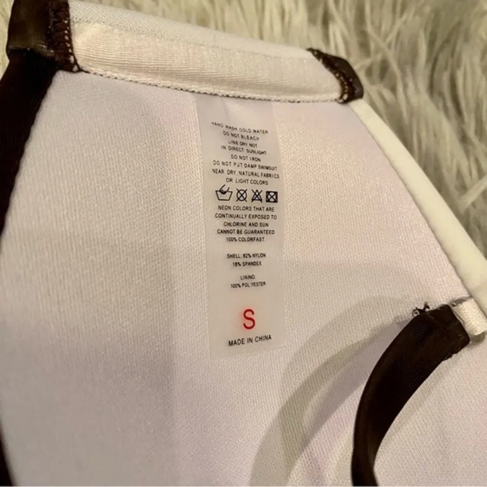 Women’s 2 Piece Push Up Bandeau Bikini Swimsuit Color Block Orange Brown NWOT Size undefined - Image 62