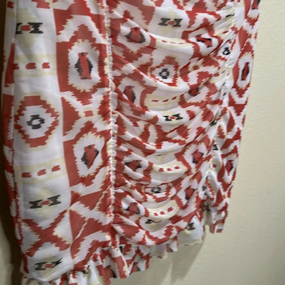 Free People size medium Romi Ruched Mesh Skirt - Image 5