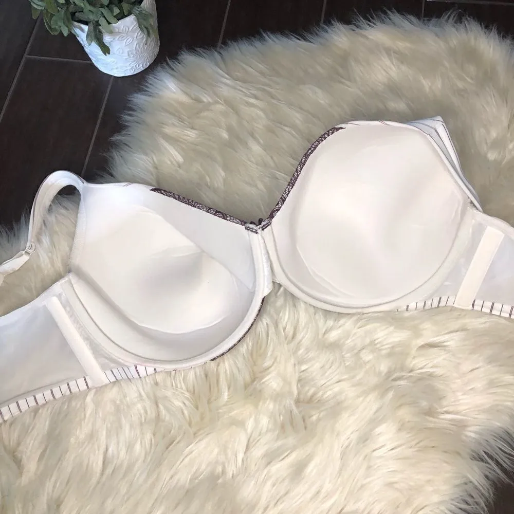 Cacique full coverage Ivory/burgundy bra 44G - Image 2