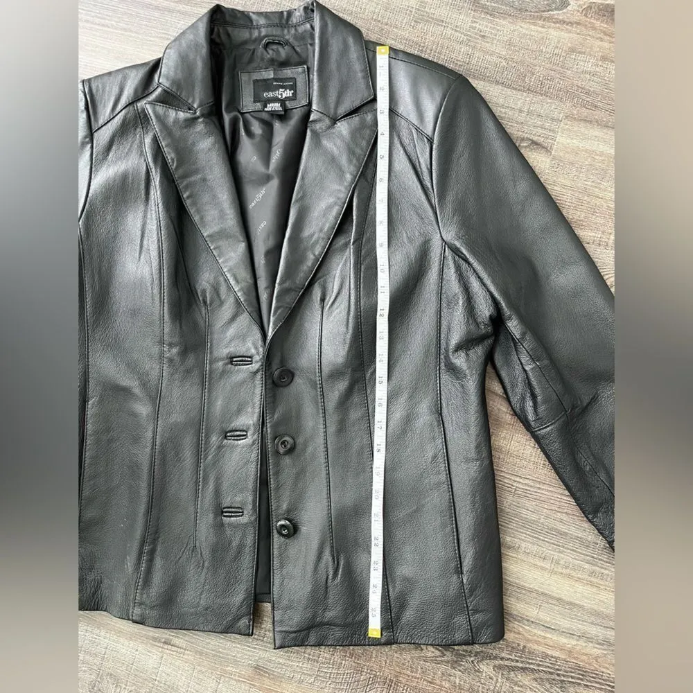 East 5th Genuine Leather Jacket Black Large - Image 11