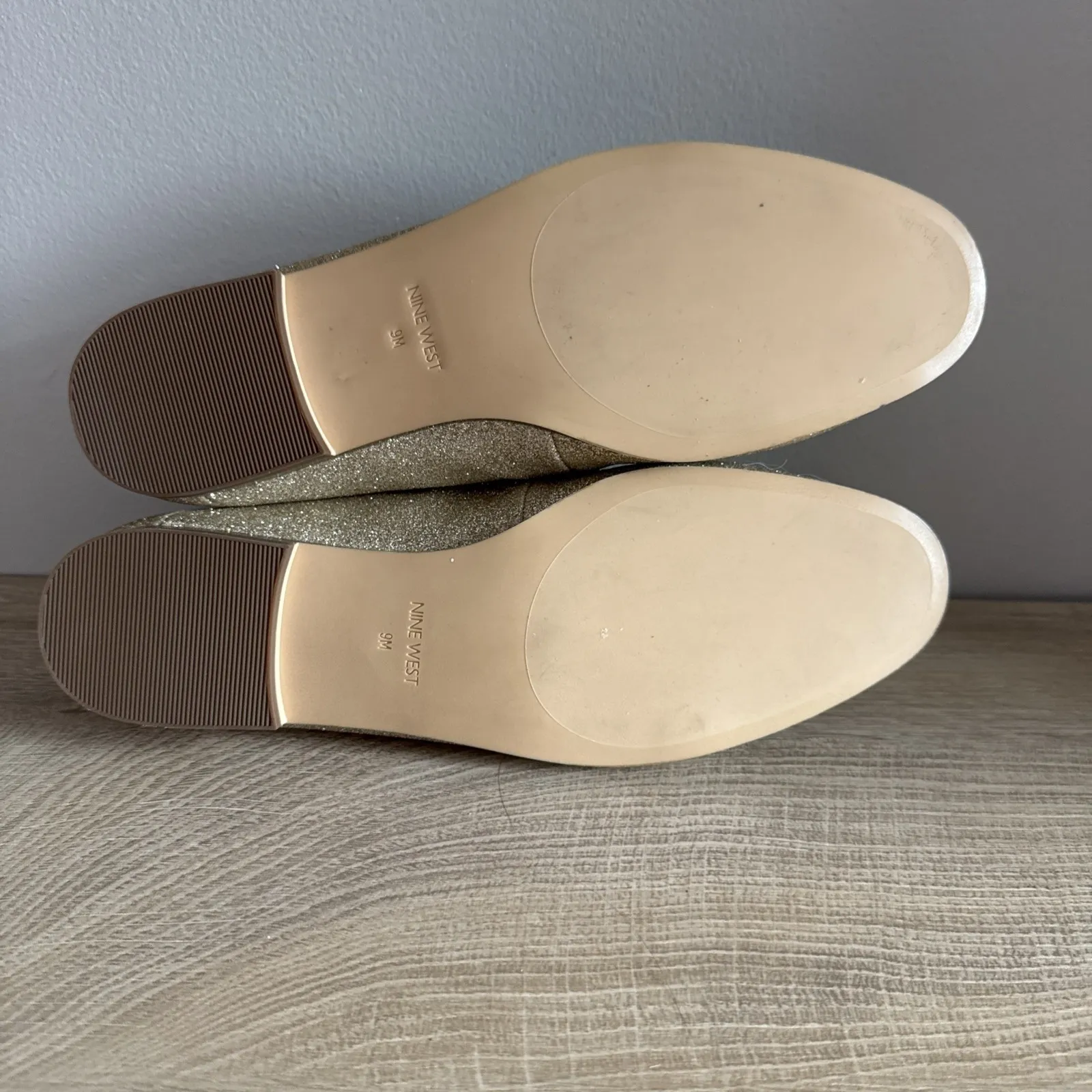 Nine West Loafer Wildgirls Synthetic Gold Glitter Lightening Bolt‎ Womens Size 9 - Image 6