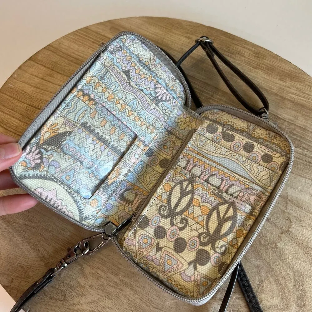 Sakroots Peace Sign Printed Mini Card Holder Wallet Clutch Crossbody Bag - Image 14