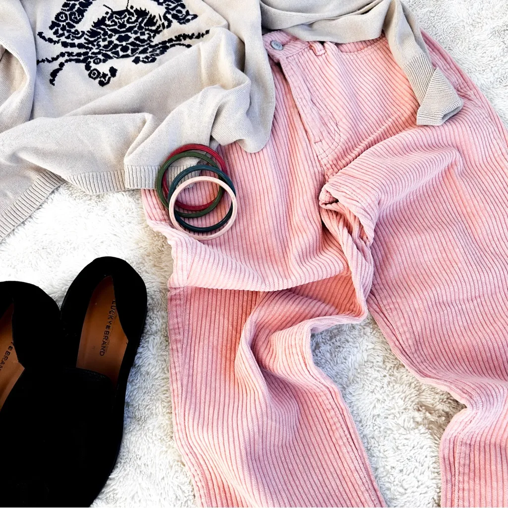 Pacsun Mom Jeans Pink Corduroy in Size 23 Hibiscus Pink - Image 2