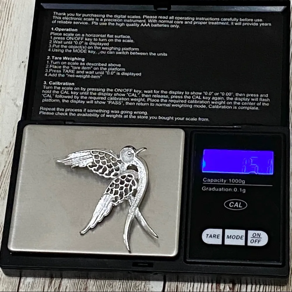 Sarah Coventry Silver-tone Dove Bird Brooch - Image 6