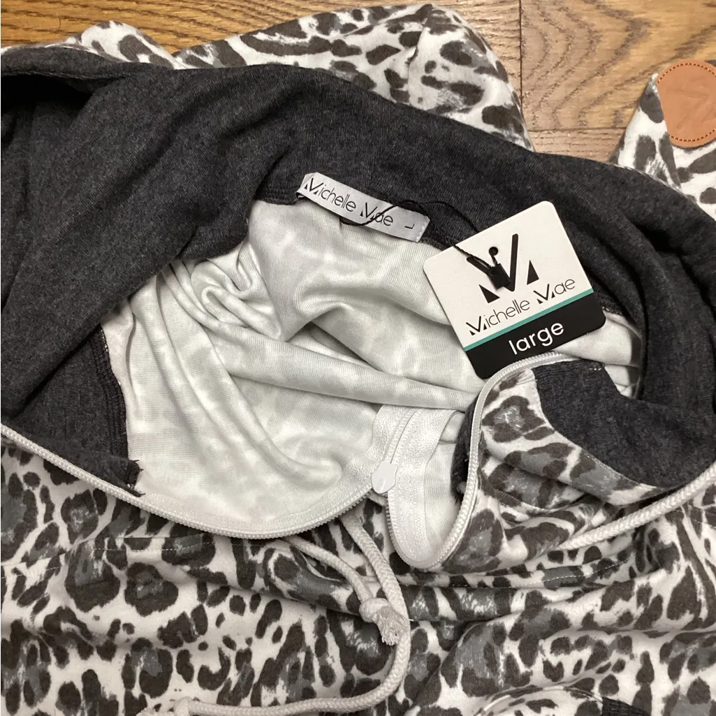 Michelle Mae half zip hoodie. Size Large Gray - Image 5