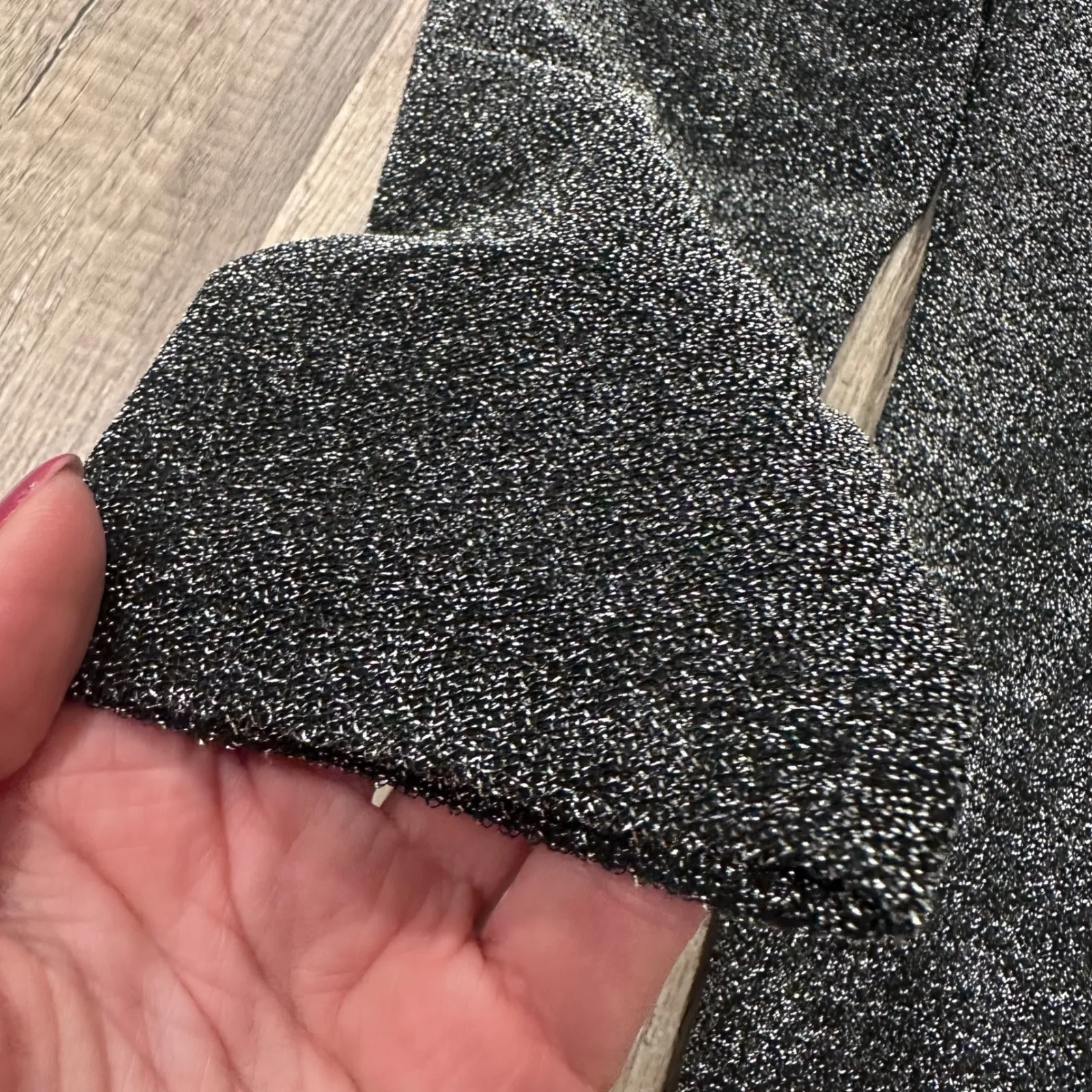 NWT Michael Kors Black Silver Sparkle Cold Shoulder LS Top Blouse SizE L - Image 6