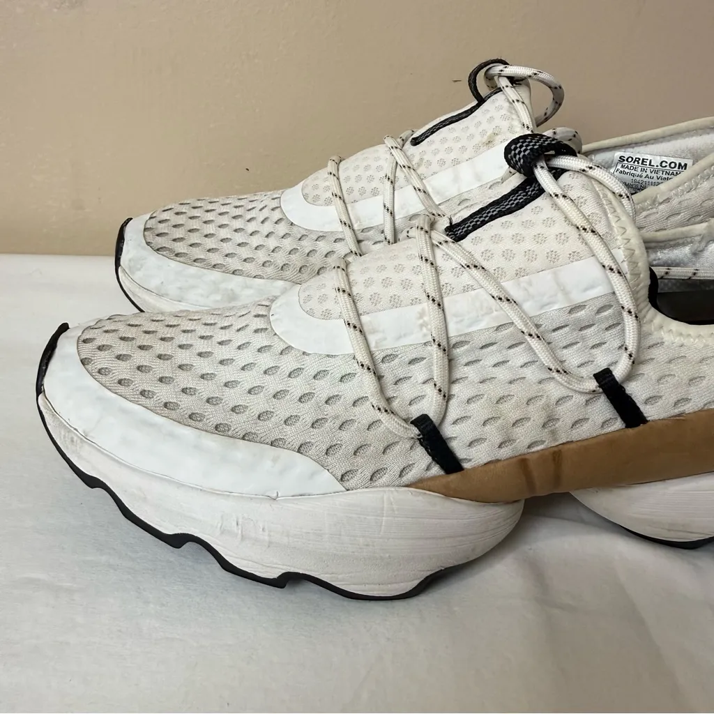 Sorel Kinetic Impact Lace Sneaker. White and Brown Athletic Shoes .Size 8 - Image 4