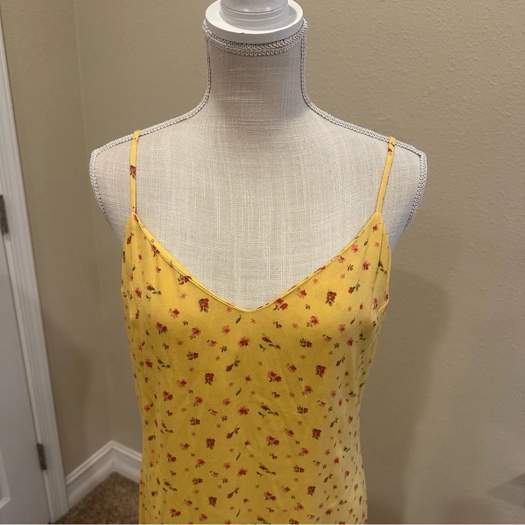 REFORMATION Crimini Yellow Floral Gwen Midi Slip Dress Size 8 - Image 6