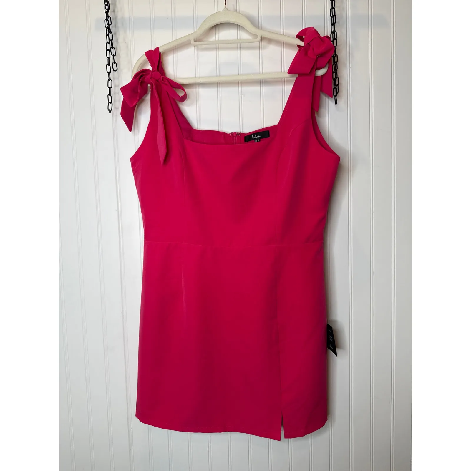 NWT Lulus Your Sweetie Fuchsia Tie-Strap Mini Dress Pink Party Cocktail Size XL - Image 2