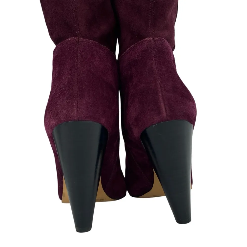 Vince Camuto Parnela Purple Suede Side Zip Tall Heeled Boots - Image 4