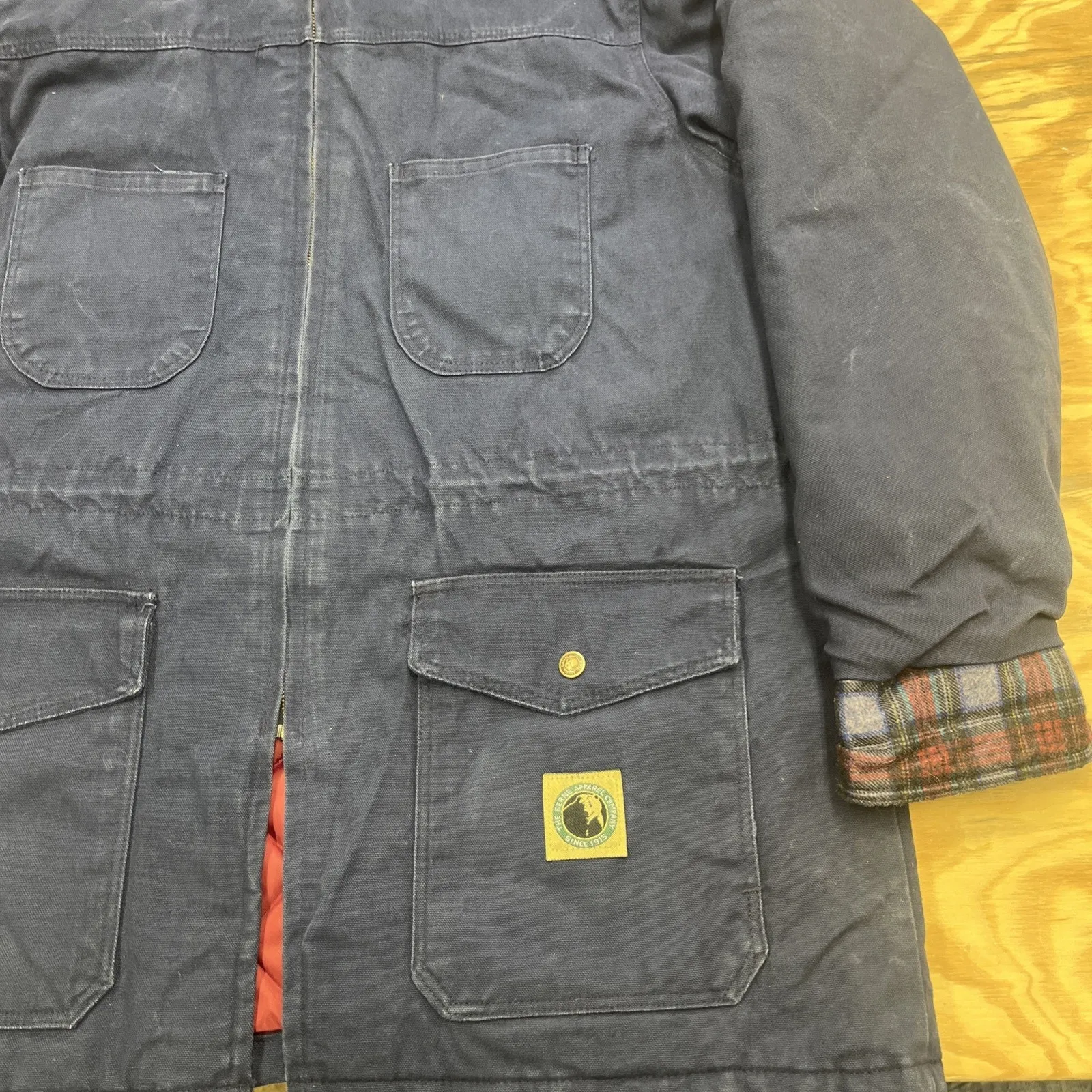 Berne Heavy Work Duck Canvas Chore Coat Jacket Womens Large Pockets Blue - Image 5