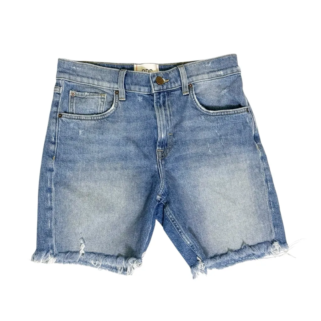 Anthropologie‎ BDG High Waist Distressed Raw Hem Denim Shorts Blue Size 26 - Image 2