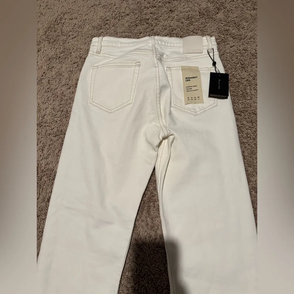 Massimo Dutti White Straight-Leg Jeans – Mid Rise, Size US 4 (NWT) - Image 7